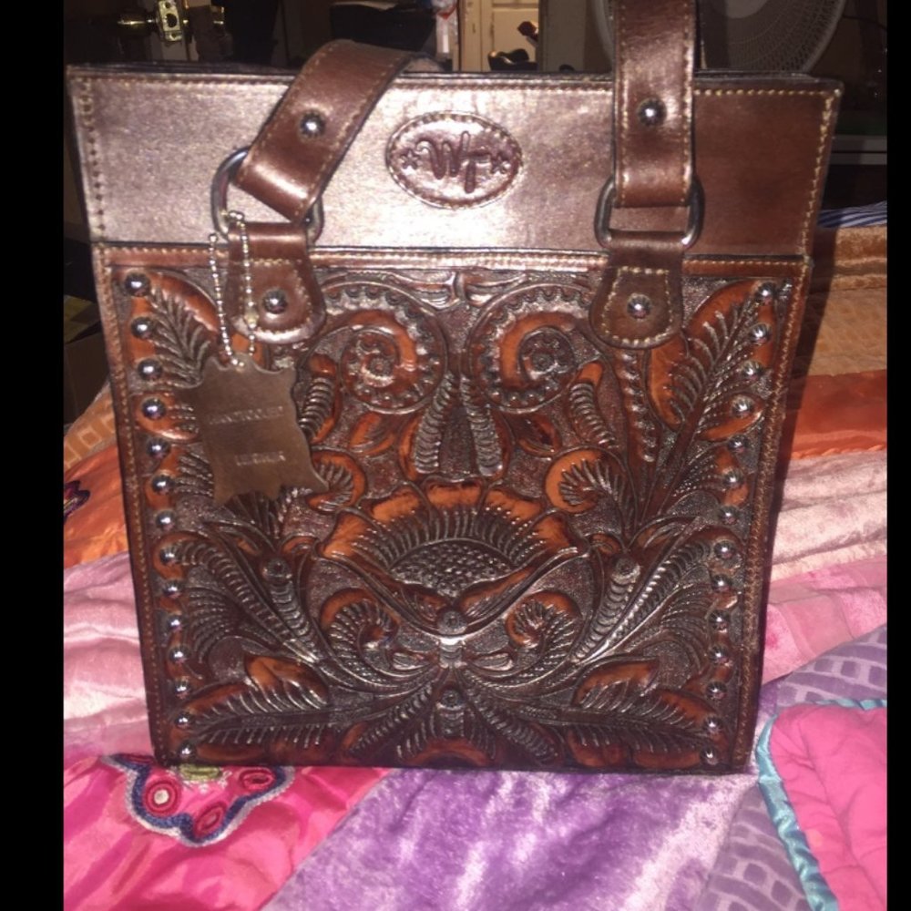 Western Trenditions Hand Tooled Leather Purse